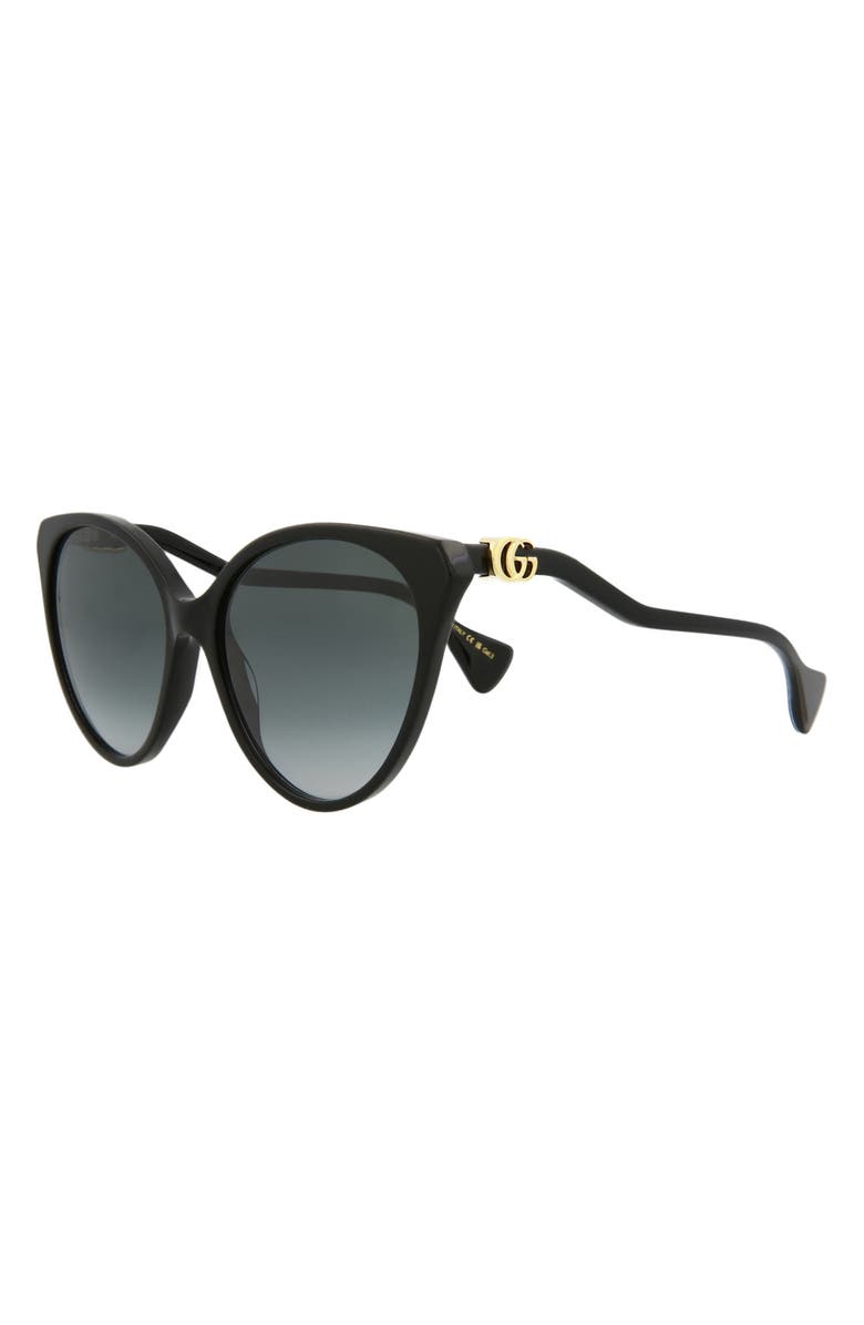 Gucci 57mm Best Cat Eye Sunglasses, Alternate, color, Black Black Grey