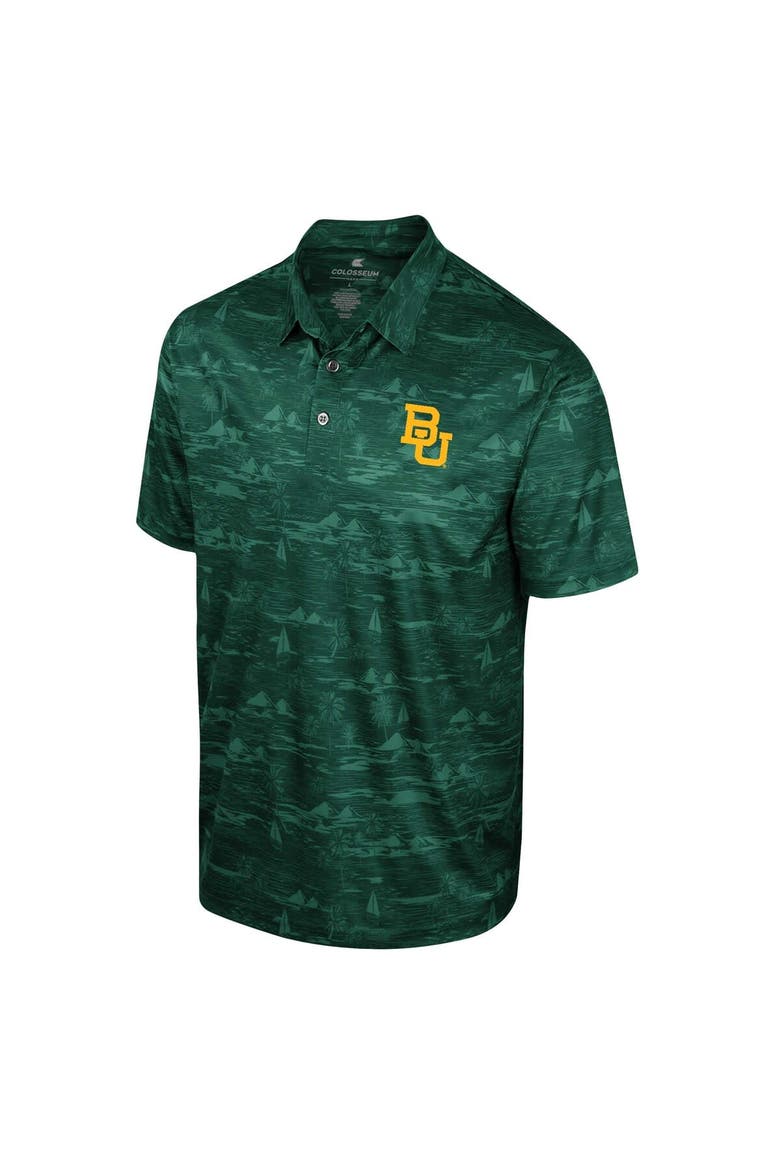 Men's Colosseum Green Baylor Bears Daly Print Polo, Alternate, color, Green