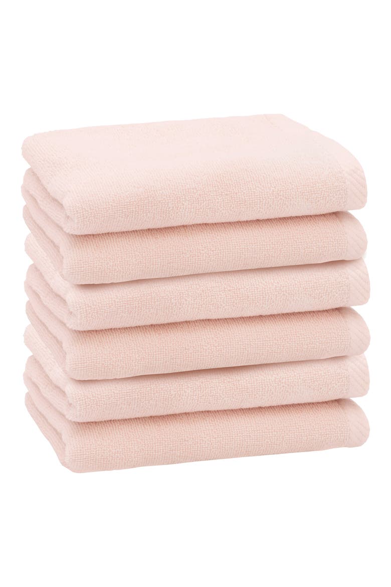 6-Pack Ediree Cotton Fingertip Towel Set, Main, color, BLUSH