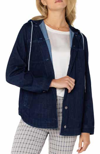 Liverpool Los Angeles Hooded Denim Shirt Jacket