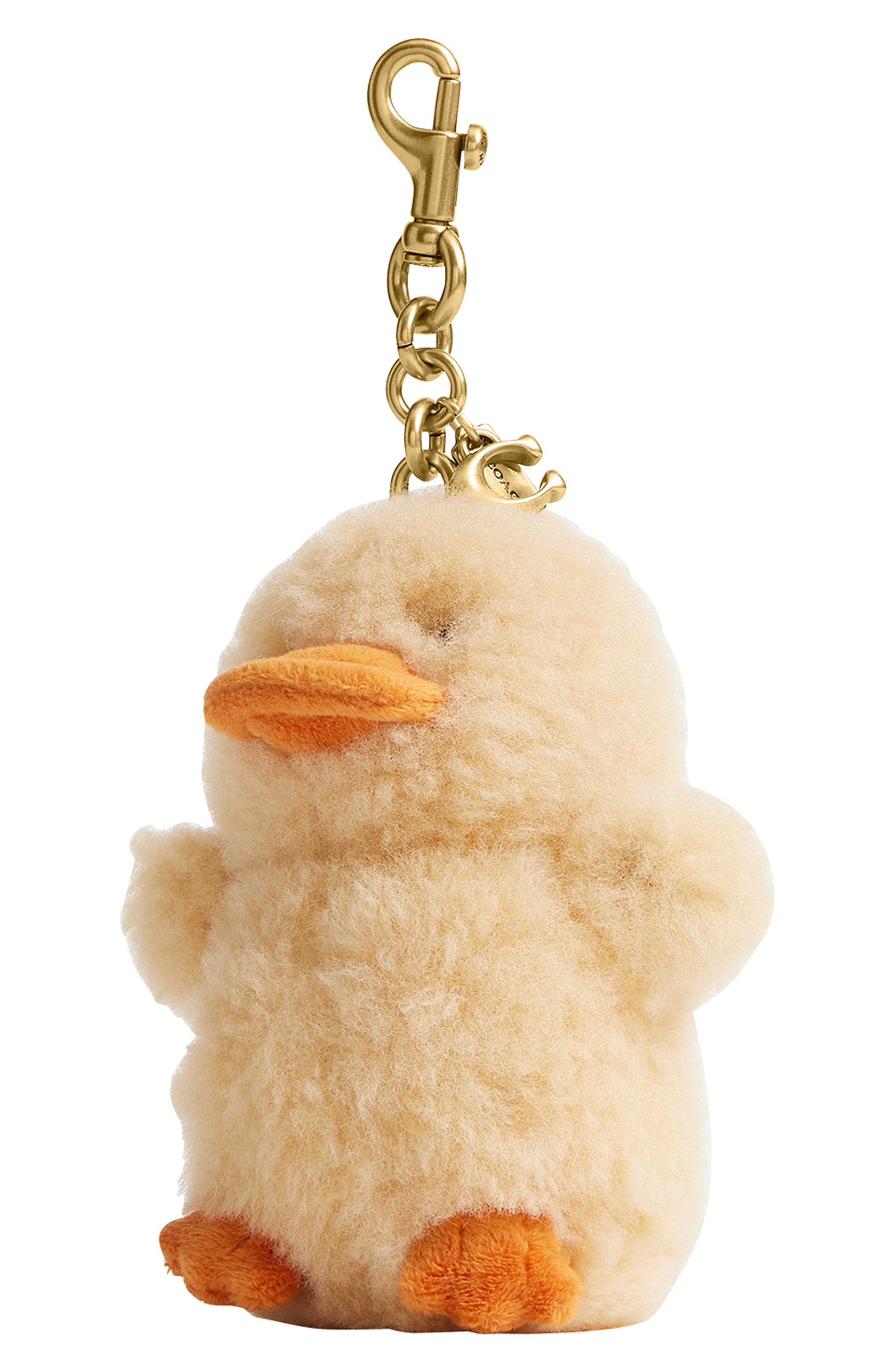 COACH Genuine Shearling Ducky Bag Charm, Alternate, color, 