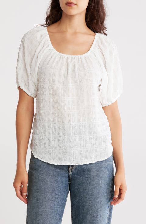 Embroidered Peasant Top