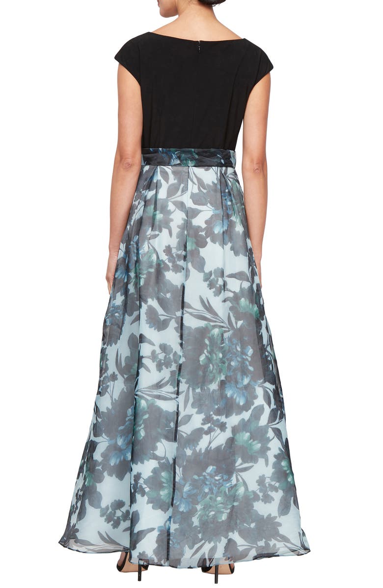 SL FASHIONS Organza Patterned Gown, Alternate, color, 