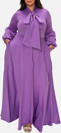 L I V D Bella Donna Long Sleeve Ribbon Tie Dress | Nordstrom