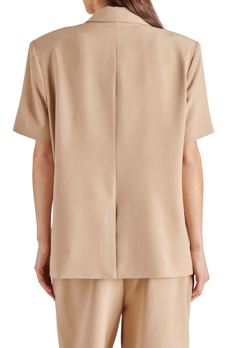 Tiara Short Sleeve Blazer, Alternate, color, KHAKI
