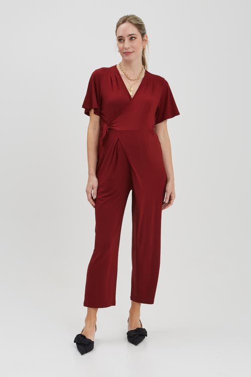 Nom Maternity Lucia Jersey Maternity Jumpsuit In Burgundy
