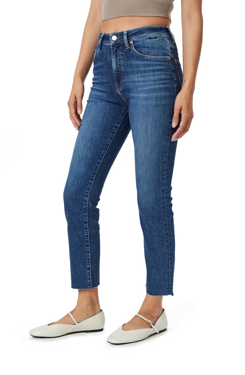 Mavi Jeans Viola Raw Hem High Waist Ankle Straight Leg Jeans, Alternate, color, 