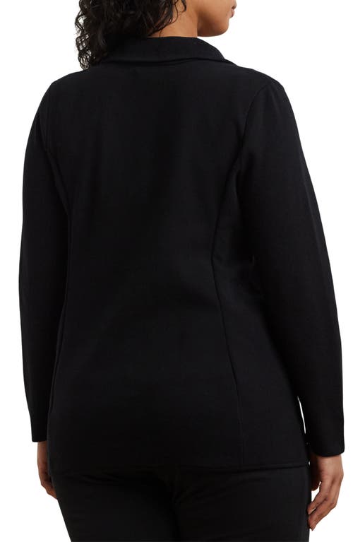 Ralph Lauren Lauren Combed Cotton Blazer In Black