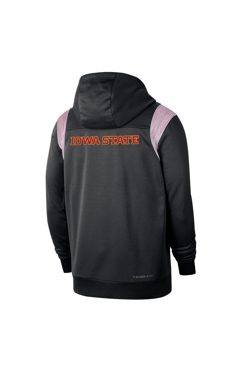 Nike Men's Nike Black Iowa State Cyclones Sideline Performance Full-Zip Hoodie, Alternate, color, Black