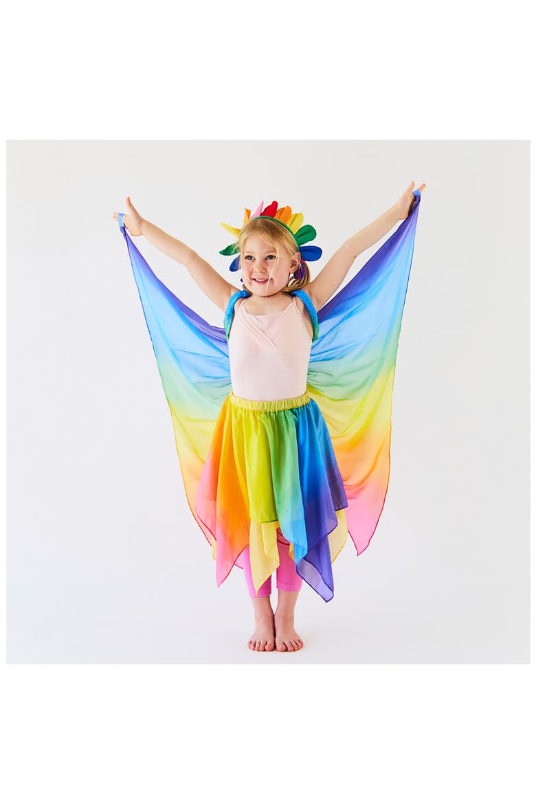 Kids' Rainbow Silk Fairy Wings, Alternate, color, RAINBOW