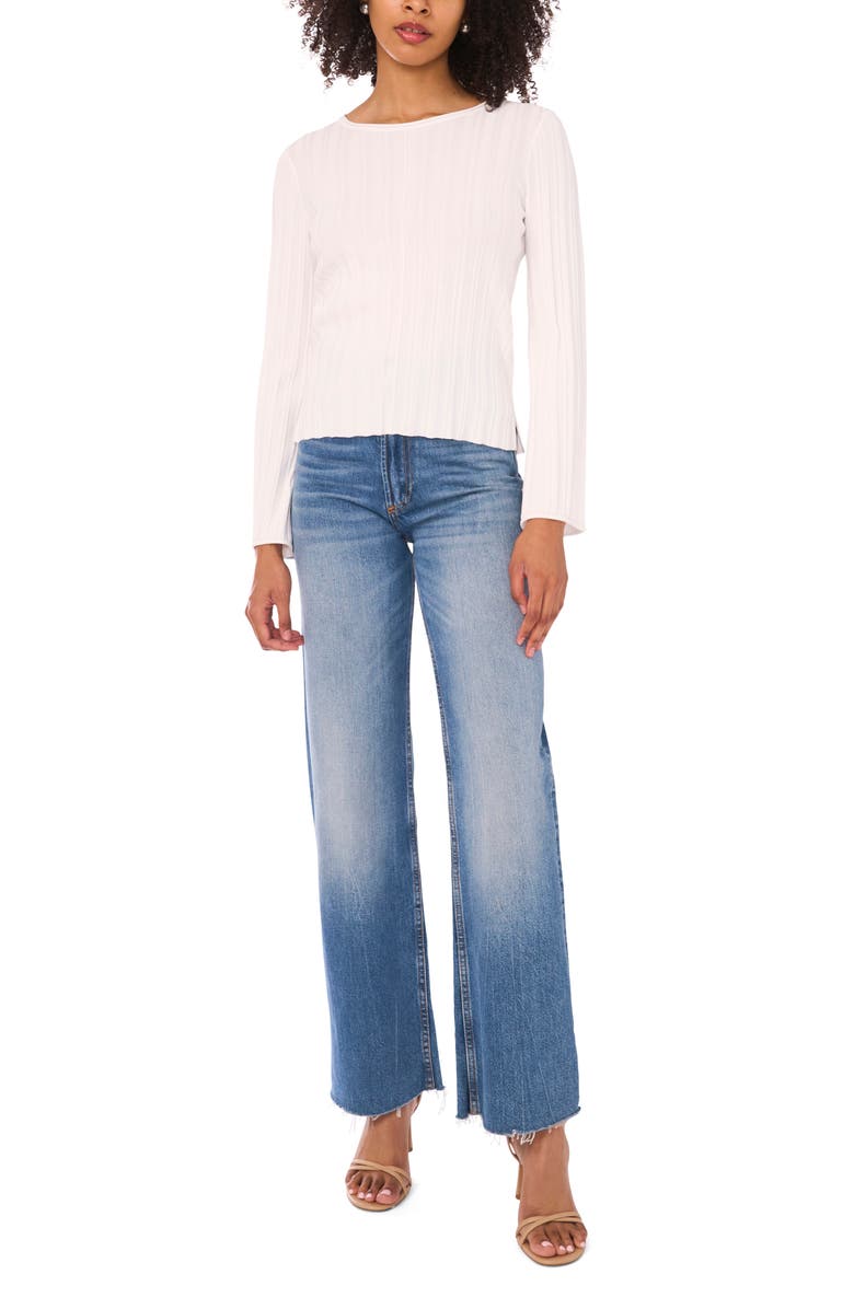 1.STATE Pointelle Knit Flare Sleeve Sweater, Alternate, color, New Ivory