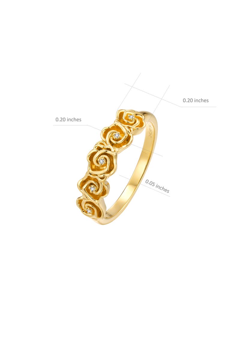 Rosie Diamond Ring | 5 natural diamonds | 925 Sterling Silver | Ring | 7 | Yellow 18k-Gold Plated, Alternate, color, Yellow 18k Gold Plated