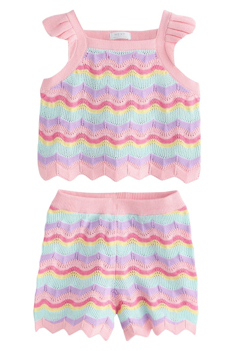Kids' Pastel Stripe Tank & Shorts Set, Main, color, NEUTRAL
