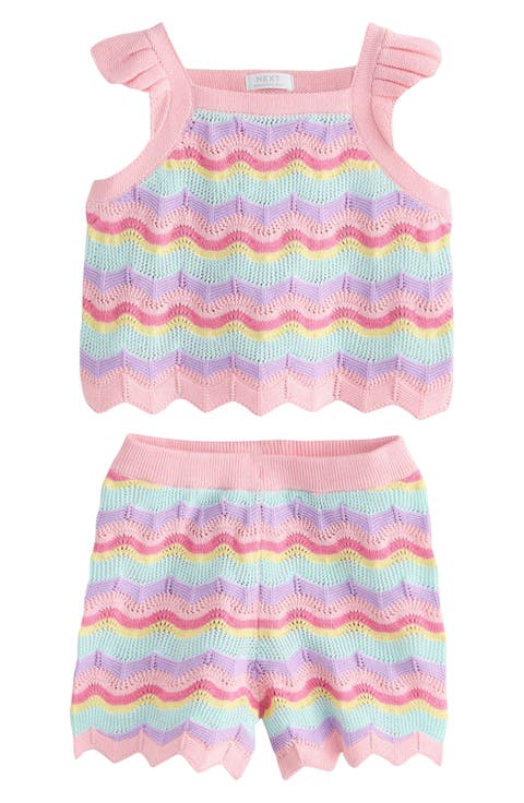 Kids' Pastel Stripe Tank & Shorts Set (Baby, Toddler & Little Kid)