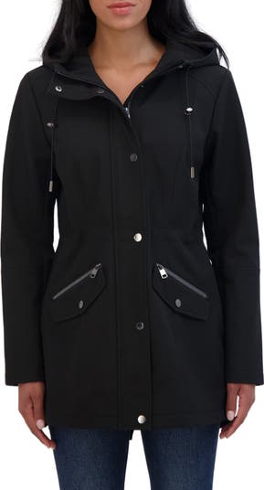 Water Resistant Hooded Softshell Coat