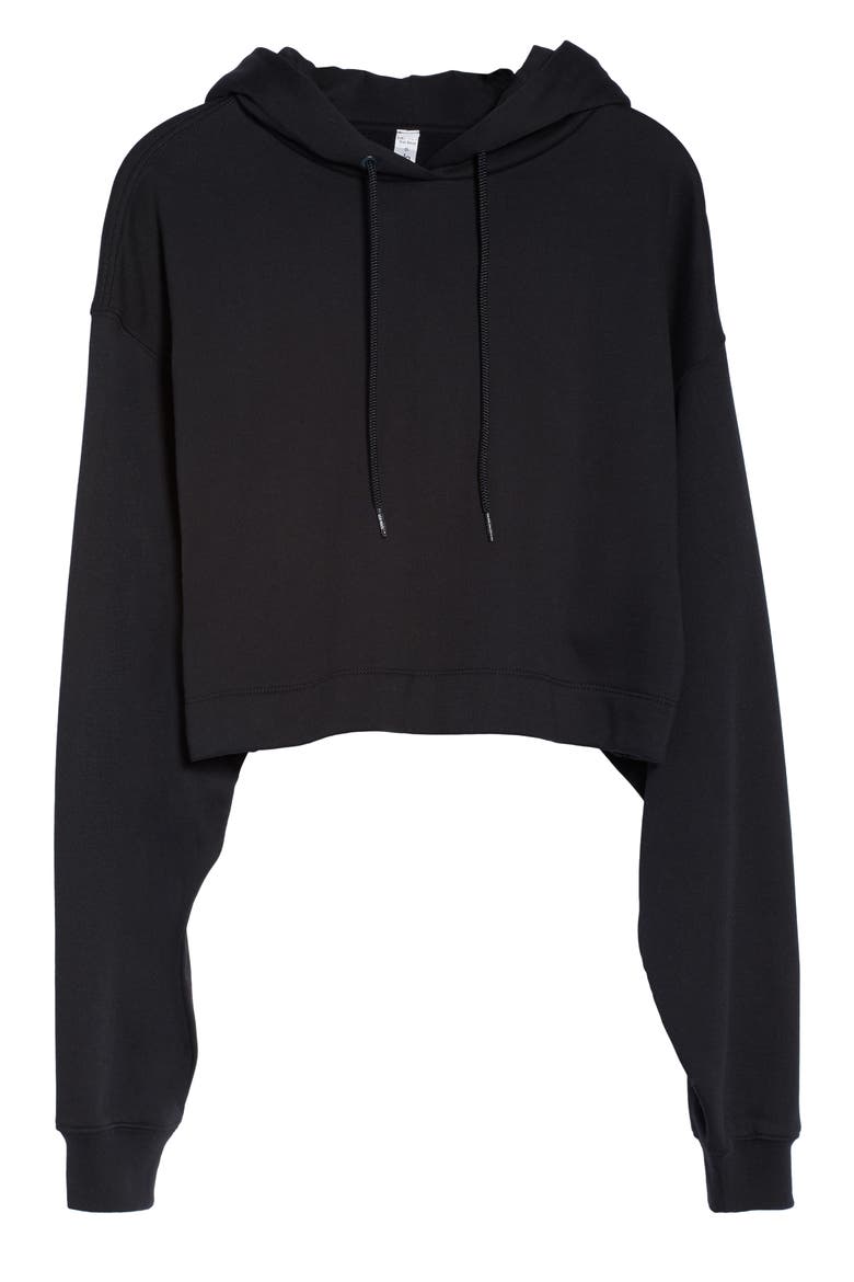 Bae Crop Hoodie, Alternate, color, BLACK