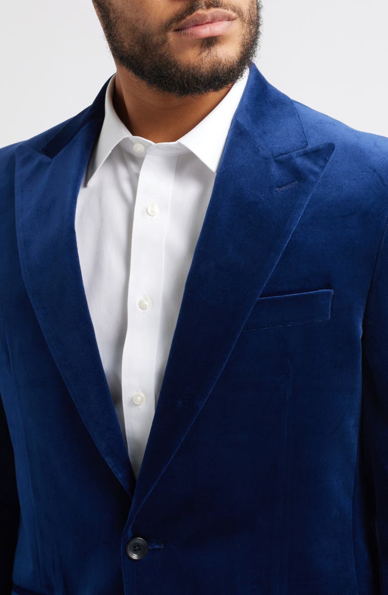 Jack Victor Erie Peaked Lapel Stretch Velvet Dinner Jacket, Alternate, color, 