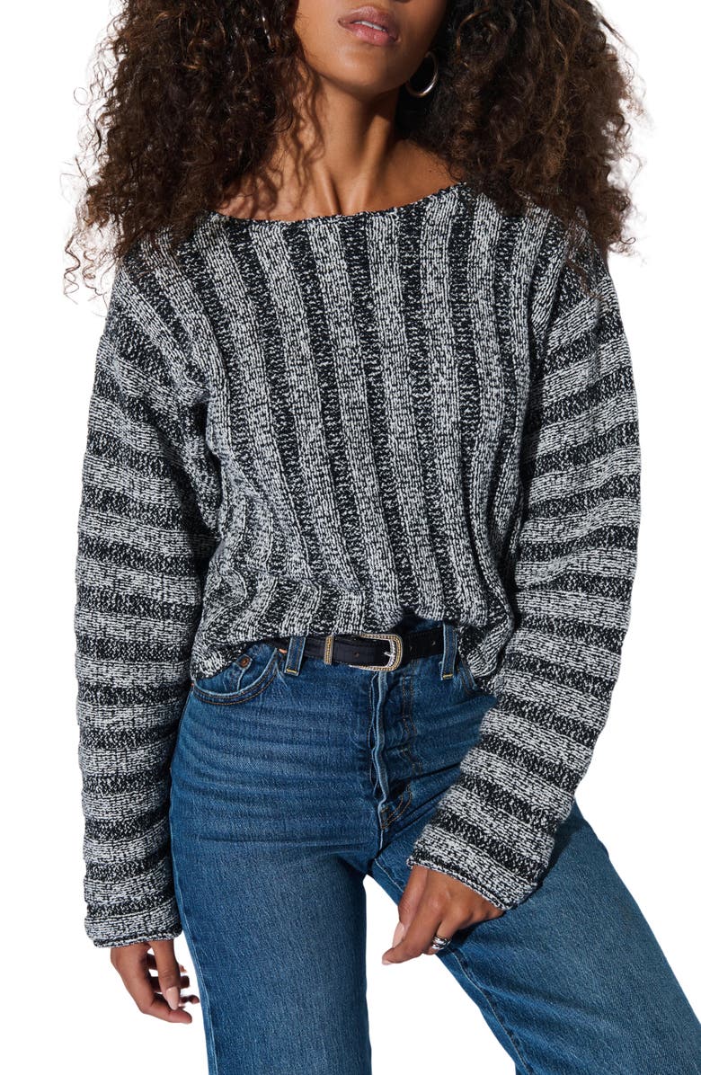 Nation LTD Ronan Rib Cotton Blend Velour Sweater, Main, color, 