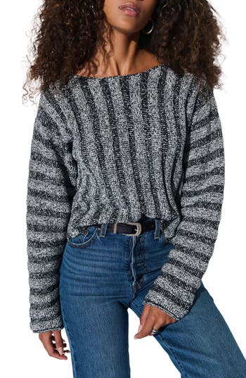 NATION LTD NATION LTD RONAN RIB COTTON BLEND VELOUR SWEATER