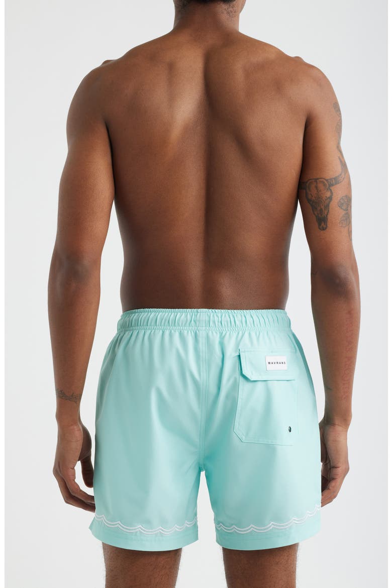 Beach Blue Waves Swim Shorts, Alternate, color, LIGHT BLUE
