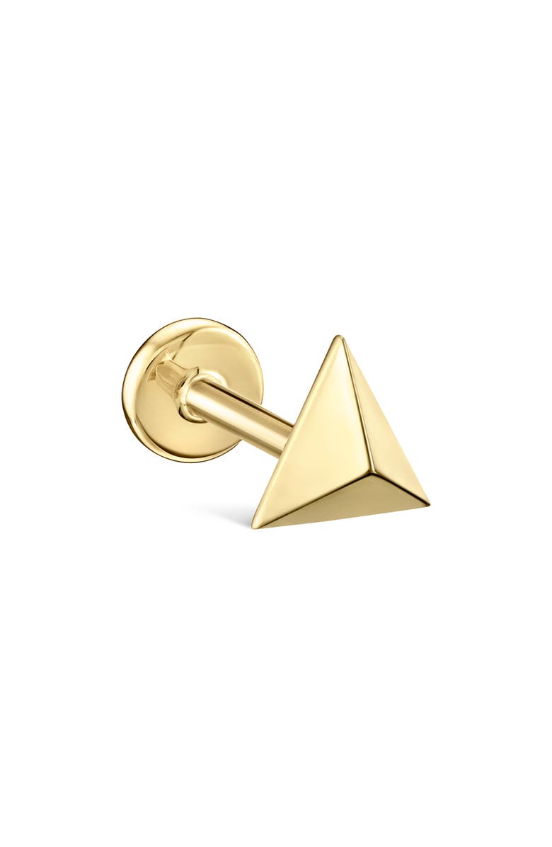 MARIA TASH Faceted Triangle Single Threaded Stud Earring, Alternate, color, Yellow Gold