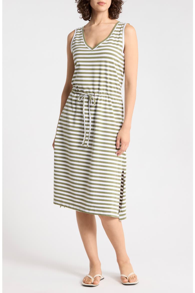 Stretch Cotton Dress, Main, color, OLIVINE MIX