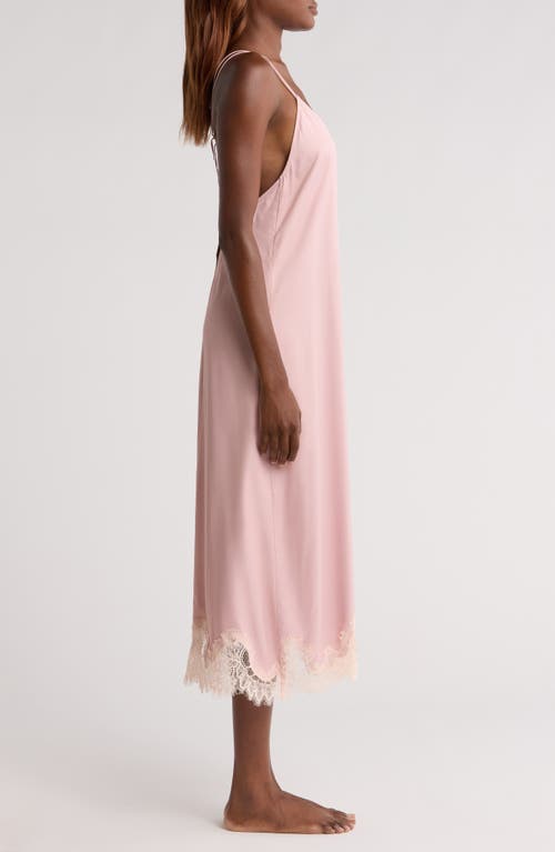 Nordstrom Midnight Lace Trim Satin Chemise In Pink