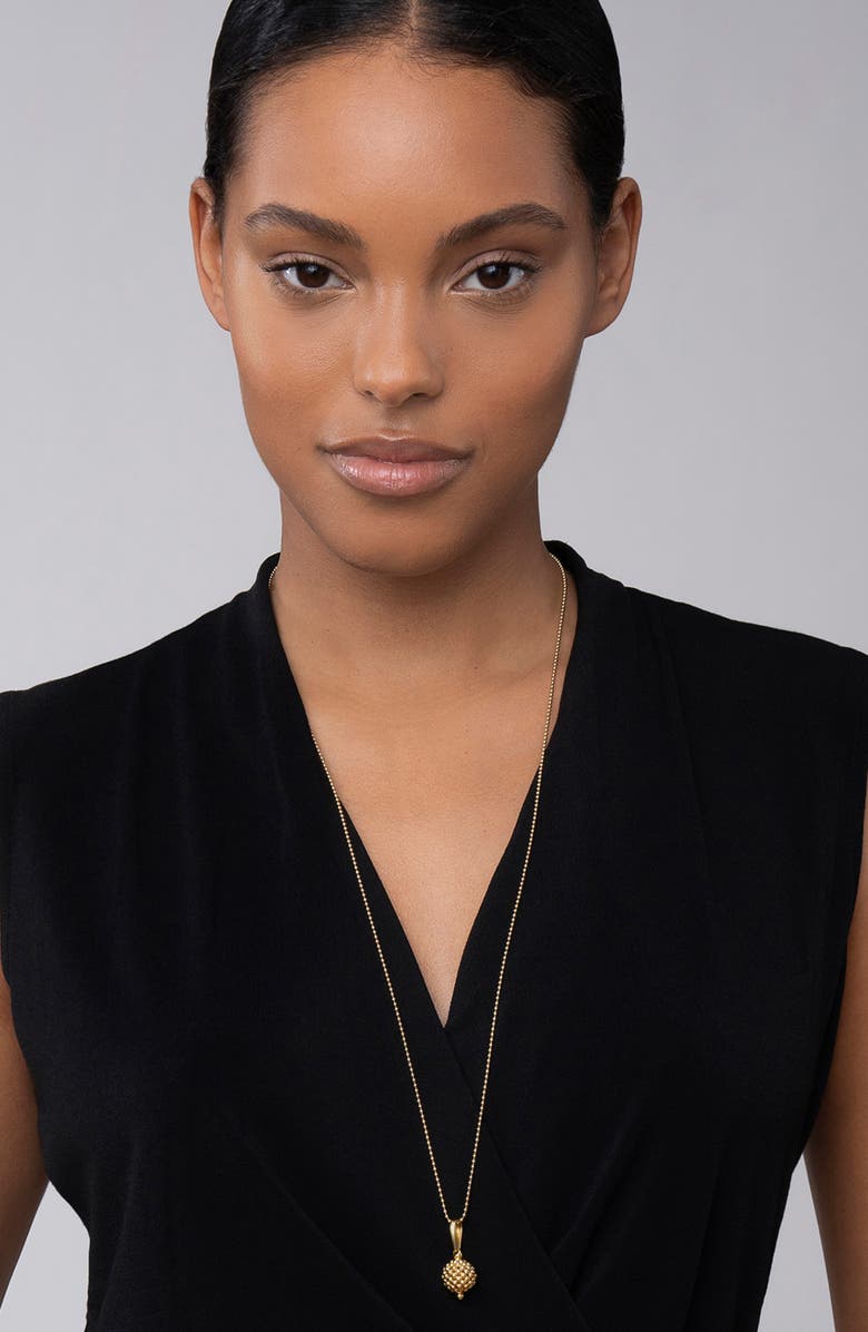 LAGOS Caviar Gold Ball Pendant Necklace, Alternate, color,