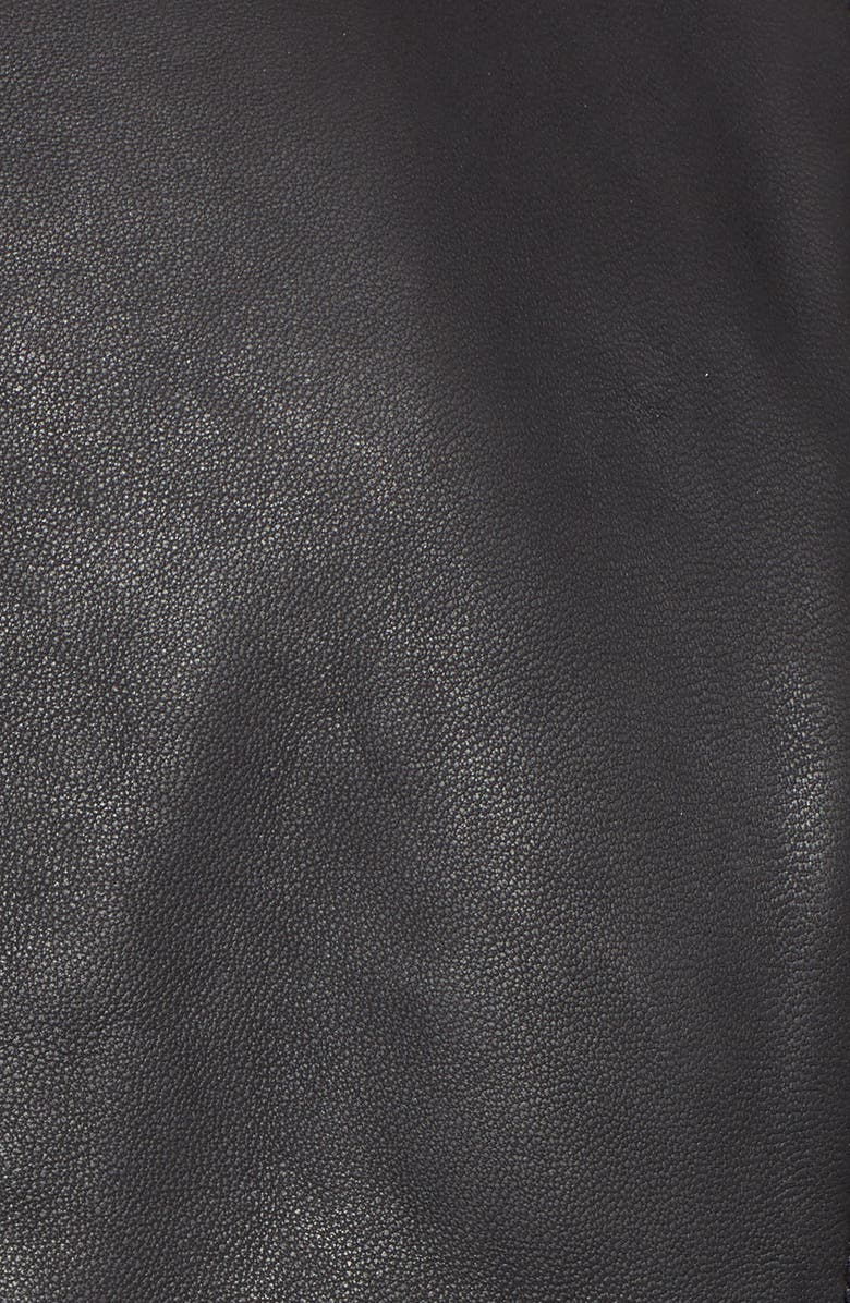 Cole Haan Collarless Leather Jacket, Alternate, color, 