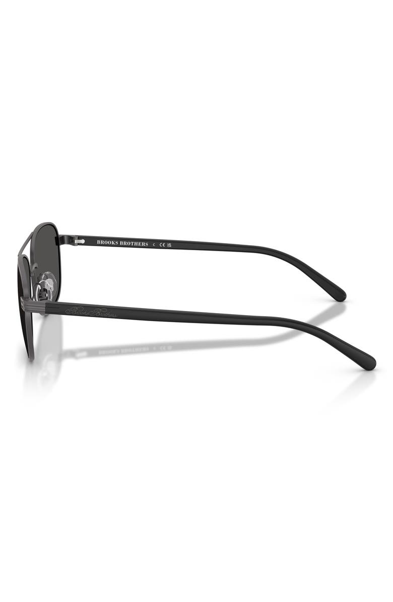 Brooks Brothers 56mm Pilot Sunglasses, Alternate, color, Matte Gunmetal / Grey