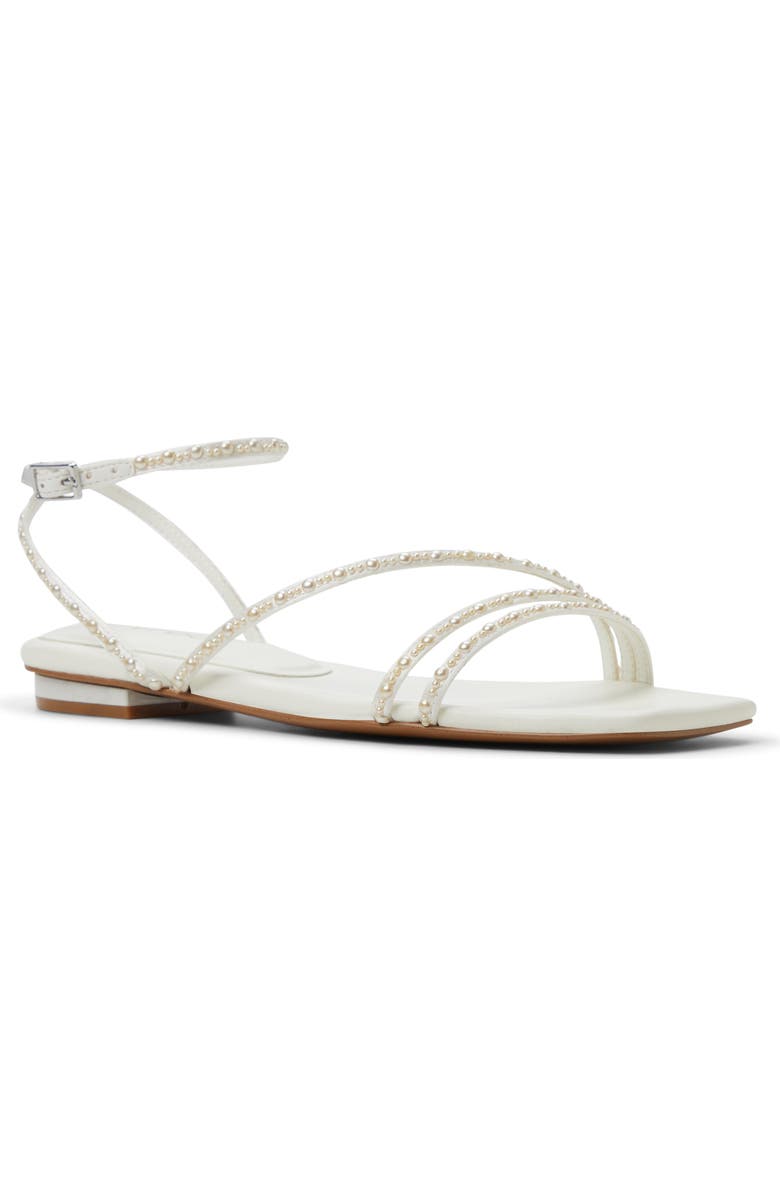 ALDO Marjorie Ankle Strap Sandal, Main, color, White