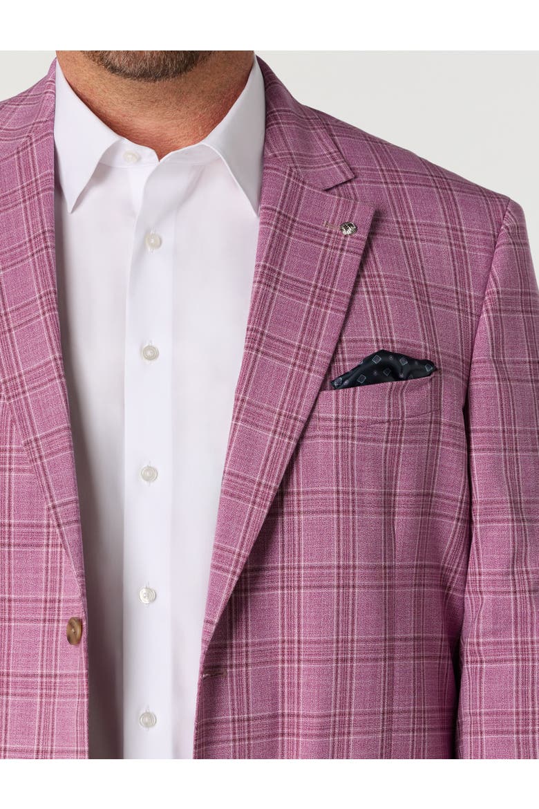 Big & Tall Vibrant Plaid Sport Coat, Alternate, color, BERRY