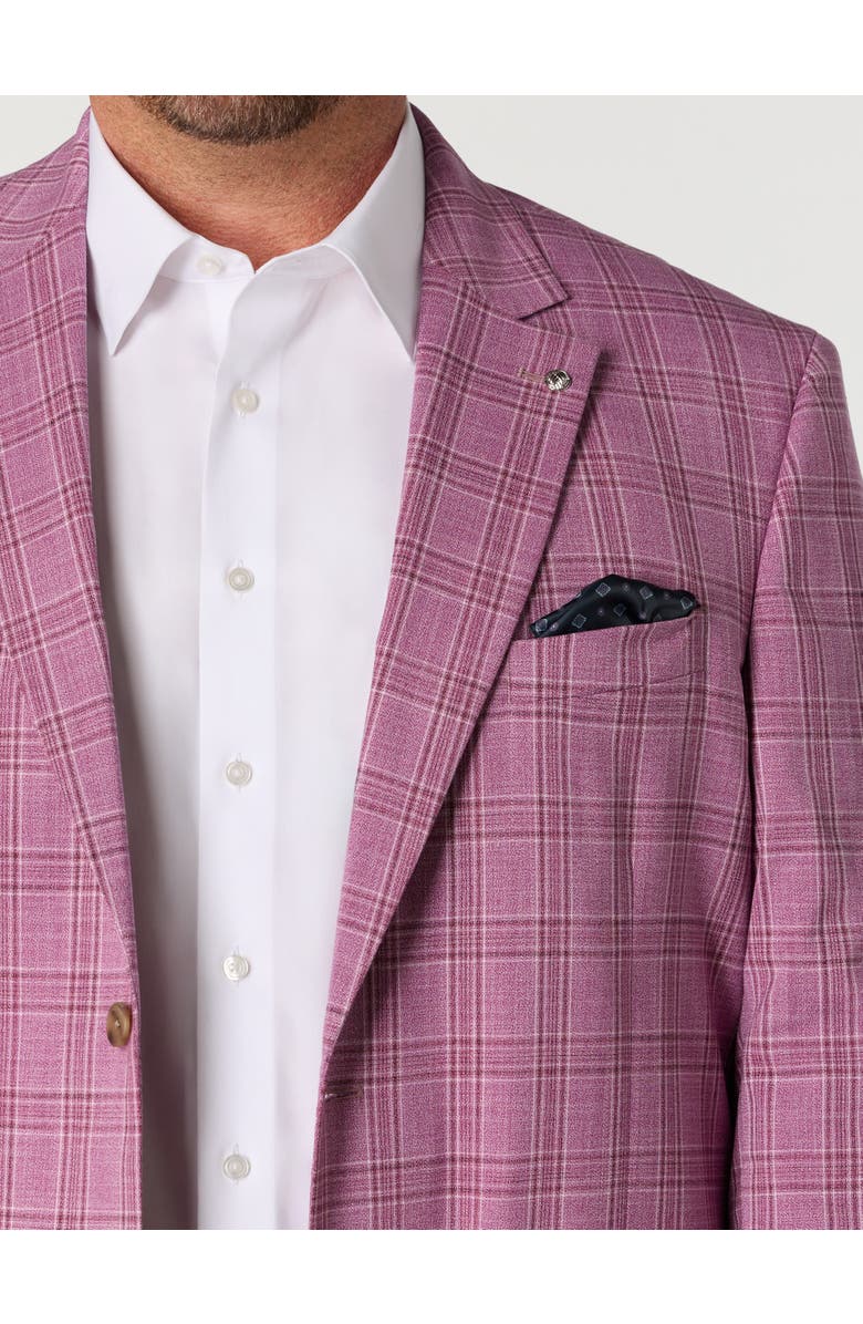 Oak Hill by DXL Big & Tall Vibrant Plaid Sport Coat, Alternate, color, Berry