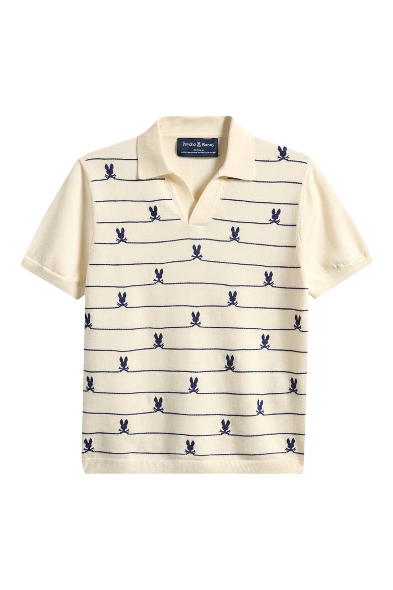 Kids' Marvin Stripe Bunny Johnny Collar Shirt, Main, color, PRISTINE