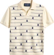 Psycho Bunny Kids' Marvin Stripe Bunny Johnny Collar Shirt