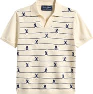 Psycho Bunny Kids' Marvin Stripe Bunny Johnny Collar Shirt