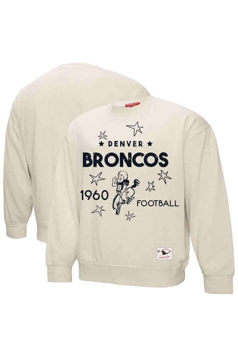 Women's Mitchell & Ness Cream Denver Broncos Plus Size Shooting Star Sweatshirt, Main, color, Cream