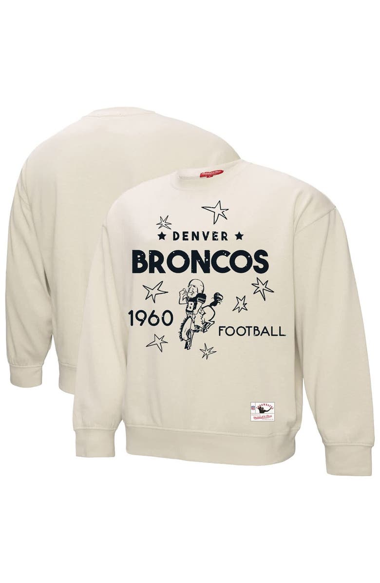 Mitchell & Ness Women's Mitchell & Ness Cream Denver Broncos Plus Size Shooting Star Sweatshirt, Main, color, Cream