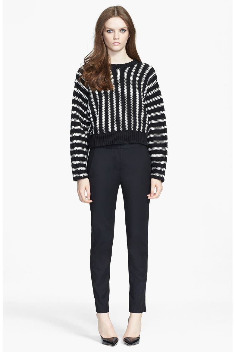 Chunky Knit Sweater, Alternate, color, BLACK/ WHITE