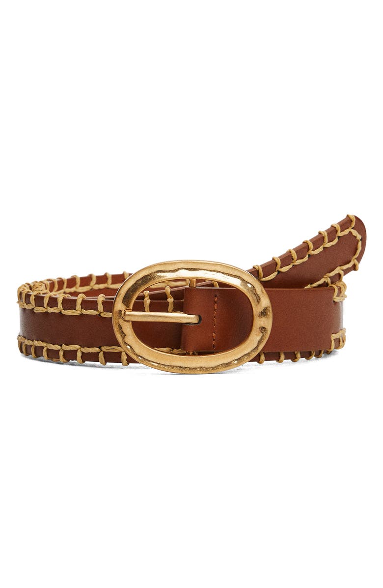 MANGO Whipstitched Belt, Main, color, 