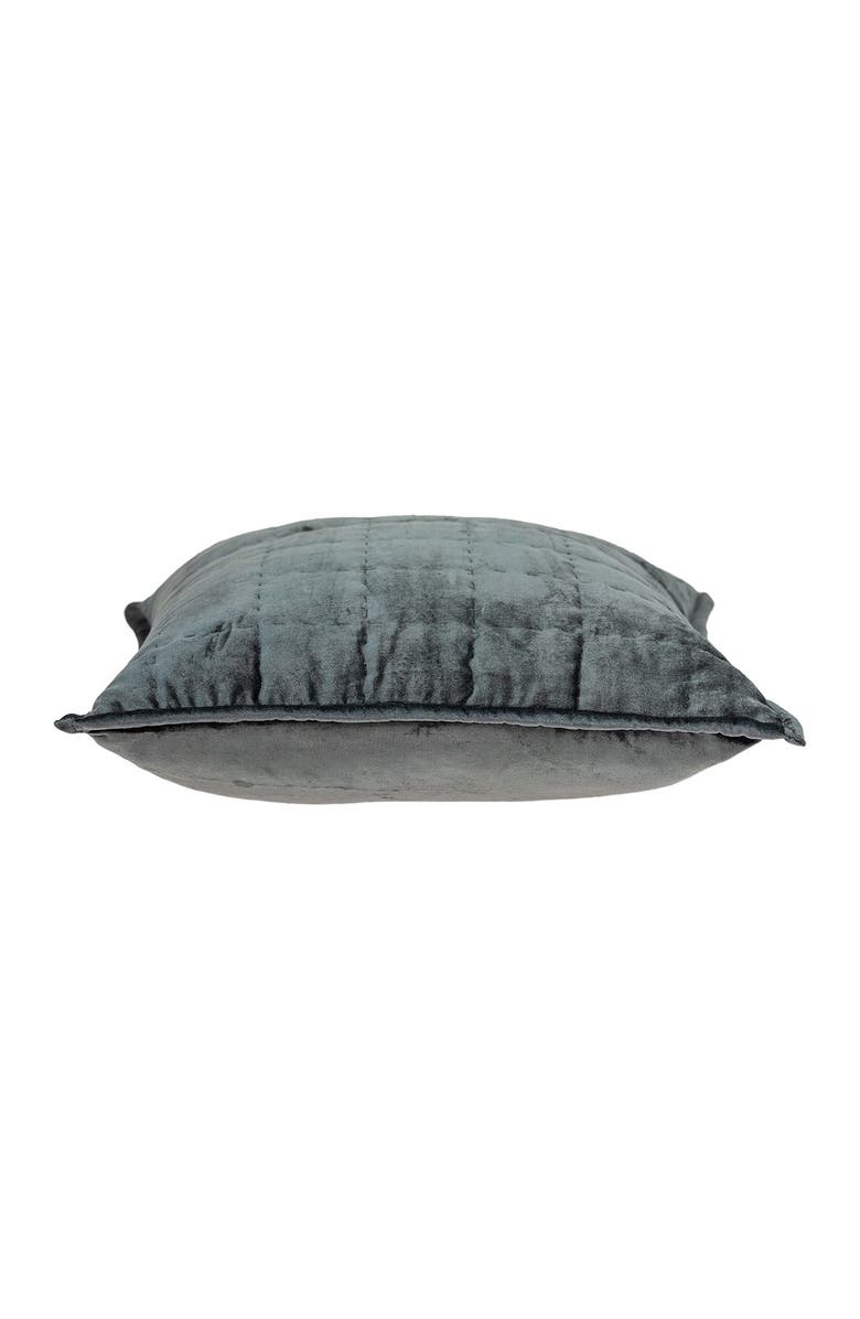 PARKLAND COLLECTION Anajar Transitional Solid Quilted Pillow - 20" x 20" - Charcoal, Alternate, color, Charcoal