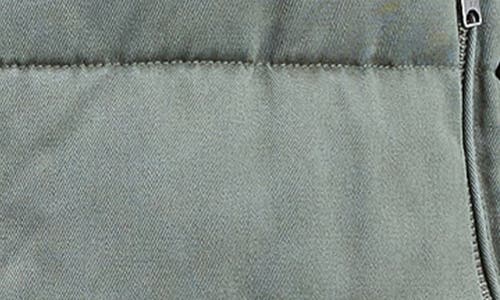 Lucky Brand Cotton Hooded Puffer Bomber Jacket In Gray
