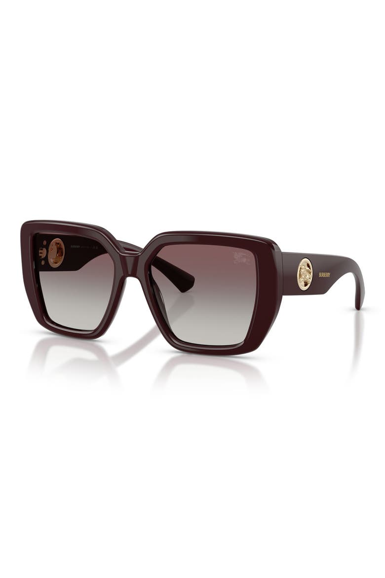 54mm Square Sunglasses, Alternate, color, BORDEAUX / GREY GRADIENT