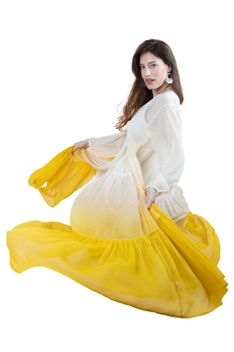 Ombré Cover-Up Dress, Alternate, color, IVORY/ YELLOW