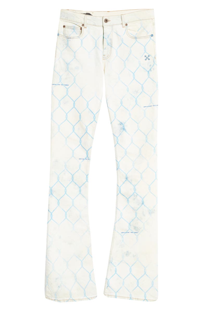 Off-White Fence Print Skinny Flare Jeans, Alternate, color, 