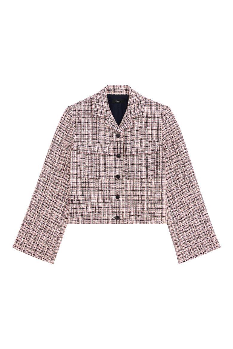 Tweed Crop Jacket, Alternate, color, PINK MULTI