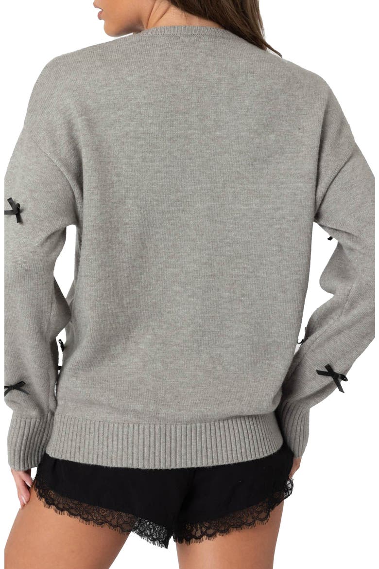Bow Oversize Sweater, Alternate, color, GRAY-MELANGE