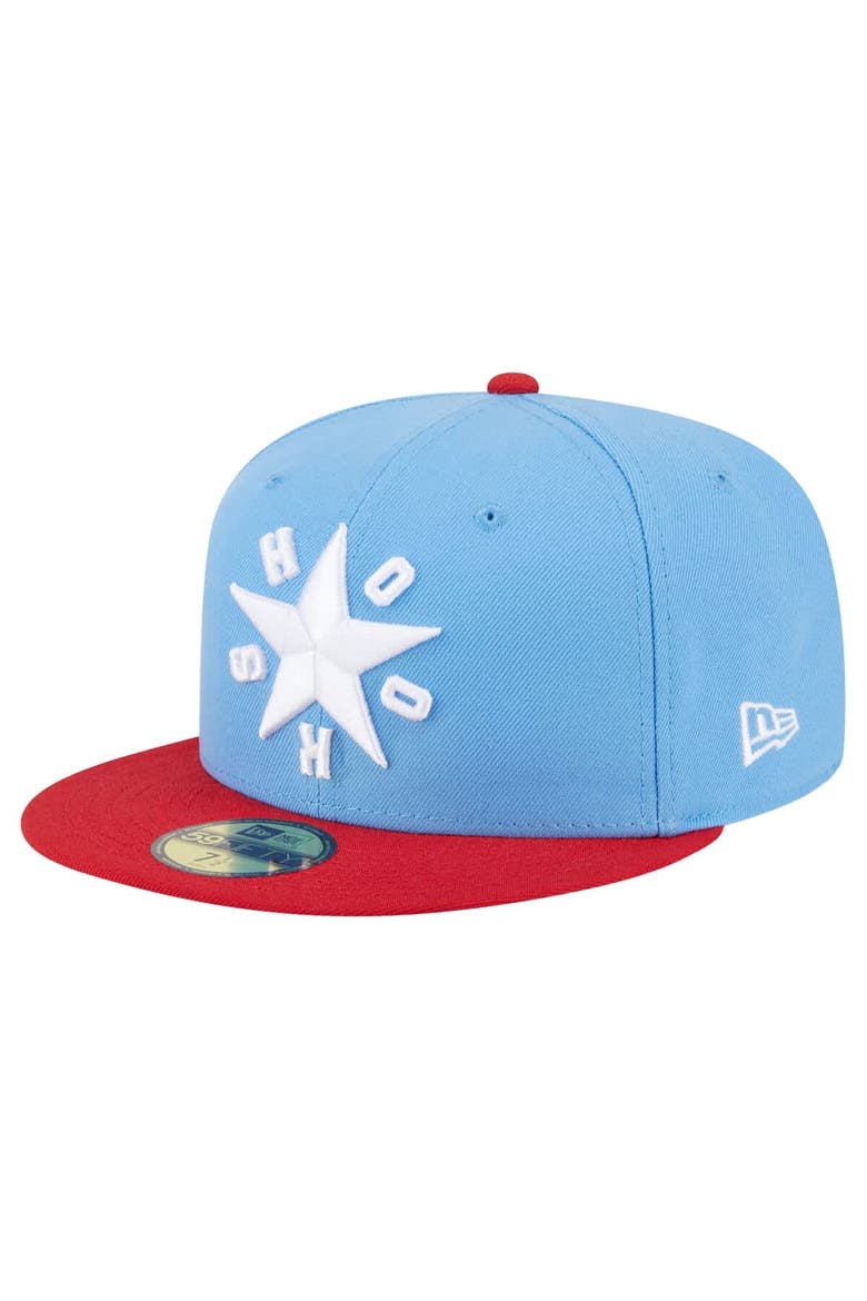 Men's New Era  Light Blue Corpus Christi Hooks Authentic Collection 59FIFTY Fitted Hat, Main, color, Light Blue