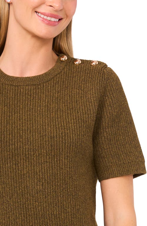 Ted Baker Liya Short Sleeve Rib Sweater In Green