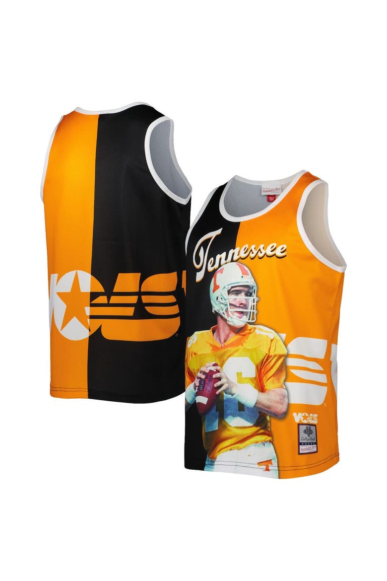 Men's Mitchell & Ness Peyton Manning Black/Tennessee Orange Tennessee Volunteers Sublimated Player Tank Top, Main, color, Black